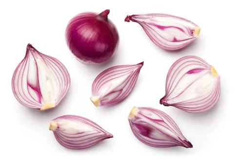 Red Onions Isolated on White Background Stock Photos