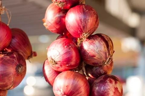 Red onions Stock Photos