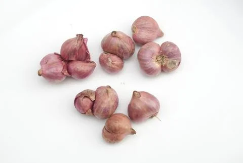 Red onions on a white background Stock Photos