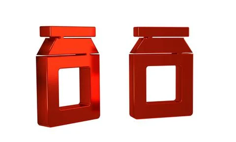 Red Online ordering and fast food delivery icon isolated on transparent bac.. 库存插图