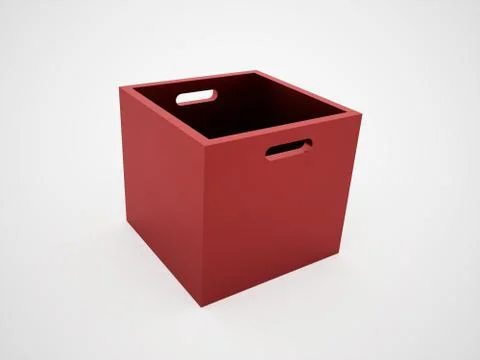 Red open box rendered Stock Illustration
