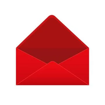 Red open empty envelope template. Holliday vector red envelope mockup isolate Stock Illustration