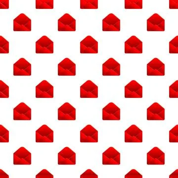 Red open envelopes pattern illustrating global communication email Illustrazione stock