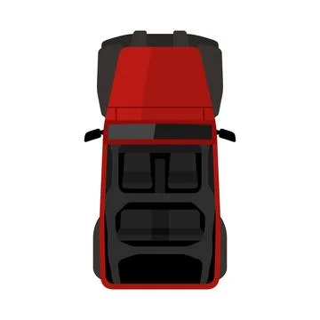 Red open jeep top view vector illustration Stock Illustration