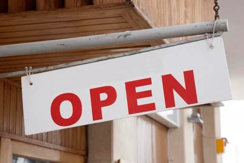 Red Open Sign Stock Photos