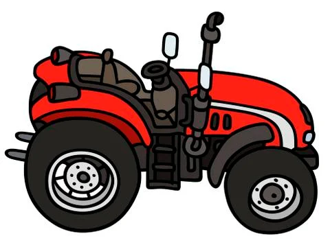 Red open tractor Stock Illustration