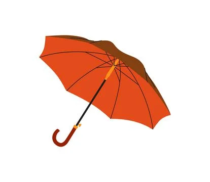 Red opened umbrella. Vector illustration. Bright flat season illustration. Co Stock Illustration