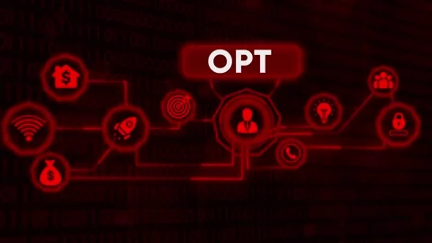 Red Opt Connection Network with Business and Technology Icons on Binary Cod.. Stock Footage 327763424