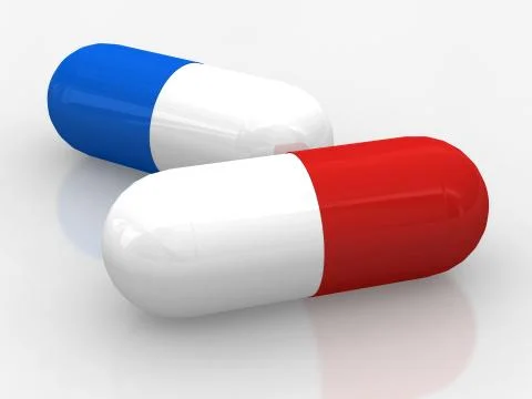 Red or blue pill? Stock Illustration