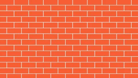 Red or orange brick wall background - vector illustration Stock Illustration