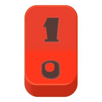 Red on or off switch icon, cartoon style 库存插图