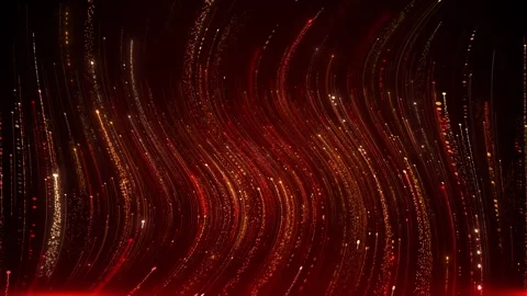 Red orange abstract light trail background flowing curved lines, glowing particl Stock Footage 340402805