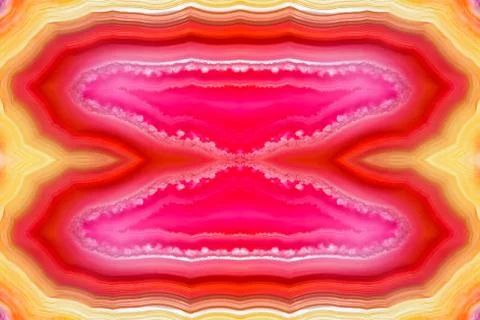 Red orange agate slice striped mineral abstract background Stock Photos