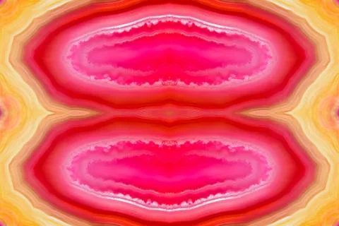 Red orange agate slice striped mineral abstract background Stock Photos