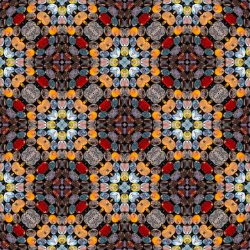 Red, orange and grey abstract seamless hexagon pattern Stock Illustration