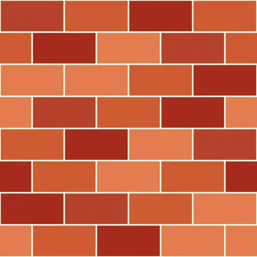 Red Orange Brick Wall Seamless Background Stock Illustration
