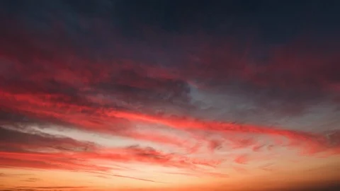 Red Orange clouds. Clouds At Sunset. Stock Footage 112702926