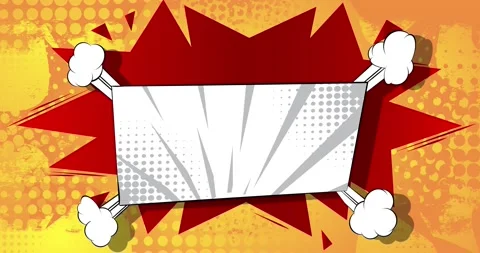 Red Orange Comic Book Backdrop with speech bubble Stock Footage 169620236