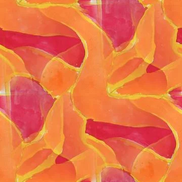 Red, orange drawing colorful pattern water texture paint abstrac Stock Illustration