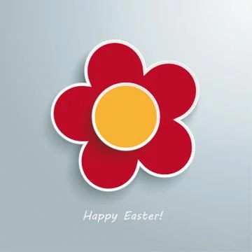 Red orange flower easter card Stock Illustration