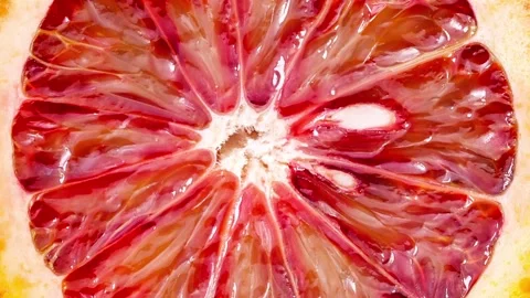 Red orange fruit cut, rotating, turning, close-up 스톡 동영상 240657463