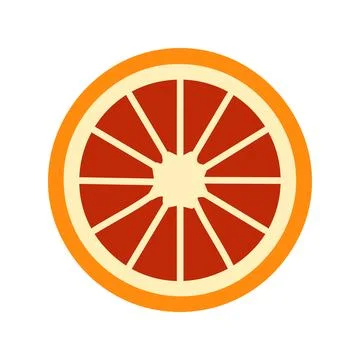Red orange fruit flat icon isolated on white background for your web and mo.. Illustrazione stock