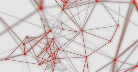 Red orange Geometrical polygonal Lines And Dots move randomly, loop, alpha Stock Footage 201871055