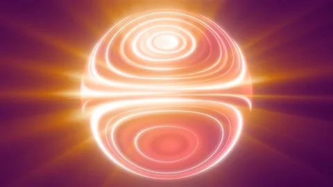 Red orange glowing planet star in space glows with bright rays of the sun m.. Stock Footage 223589838