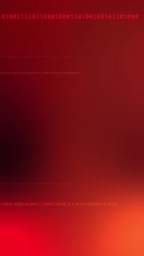 Red orange gradient with glowing binary code, Motion Background Stock Footage 341856802