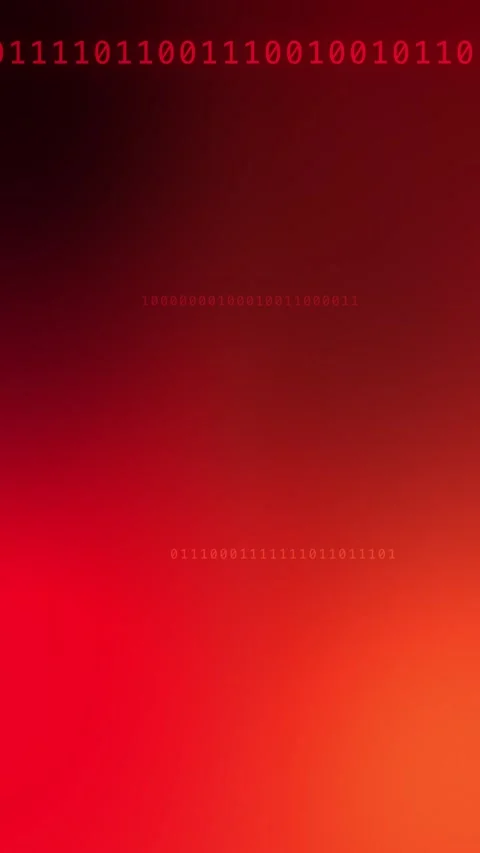 Red orange gradient with glowing binary code, Loop Animation Stock Footage 341857771