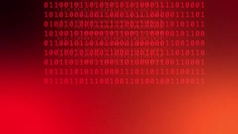 Red orange gradient with glowing binary code, Looping Background Stock Footage 341857880
