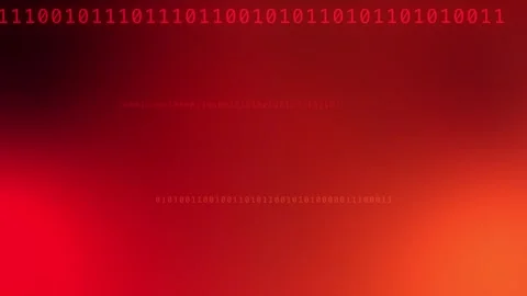 Red orange gradient with glowing binary code, Seamless Animation Stock Footage 341858319