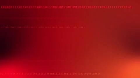 Red orange gradient with glowing horizontal binary code, Seamless Loop Stock Footage 341856708