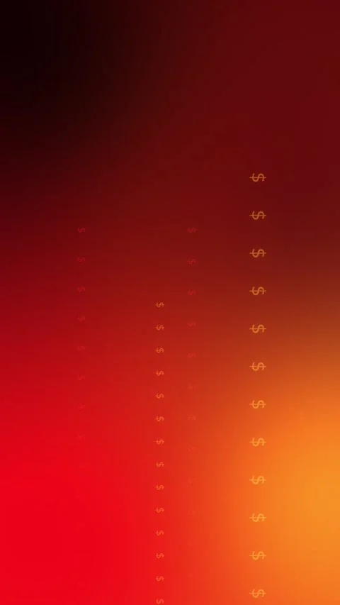 Red orange gradient with vertical dollar symbol pattern, Seamless Animation Stock Footage 341858186