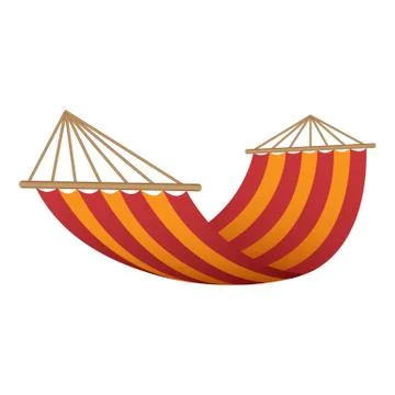 Red orange hammock icon, realistic style Stock Illustration