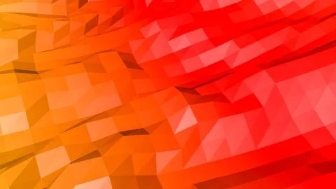 Red orange low polygonal. 3D rendering Illustrazione stock