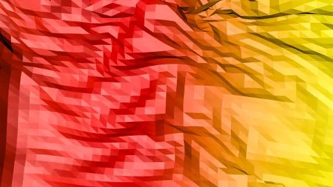 Red orange low polygonal. 3D rendering 스톡 일러스트
