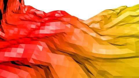 Red orange low polygonal background. 3D rendering Stock Illustration