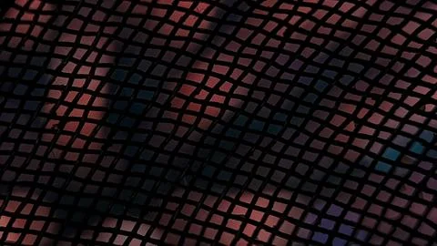 Red Orange Mesh Texture Macro Background, Abstract Grid Pattern with Blue P.. 库存照片