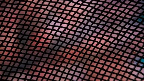 Red Orange Mesh Texture Macro Background, Abstract Grid Pattern with Blue L.. Фото