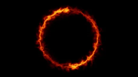 Red orange neon hot fire light trail circle animation. Stock Footage 247397915