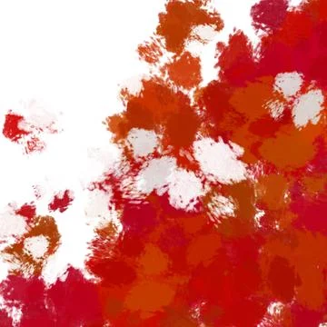 Red Orange Paint Dabs on White Background Stock Illustration