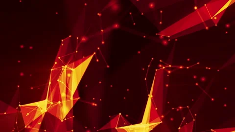 Red orange particles slowly move against a black background. 3D rendering Stock Footage 94057210