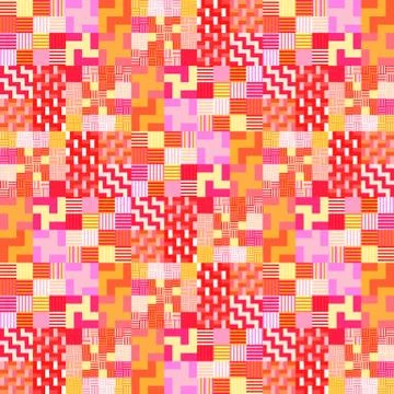 Red orange pink checkered tileable background Stock Illustration