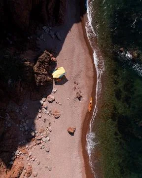 Red-Orange Rocks, Rocky Shore Stock Photos