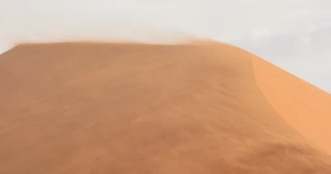 Red orange sand dune wave patterns with wind blowing sand. Stock Footage 102388026