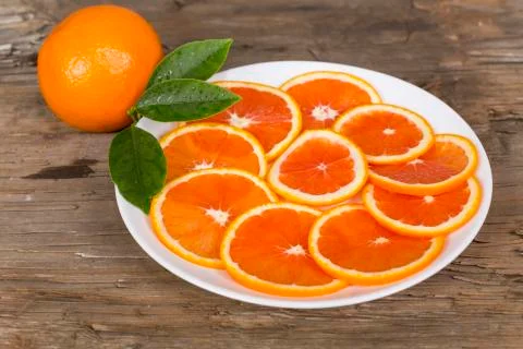Red orange sliced Stock Photos
