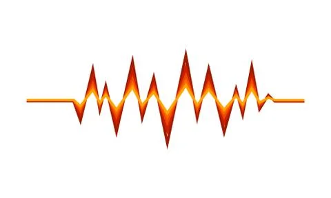 Red-orange sound pulse. Digital music wave. Audio equalizer. Technology theme Stock Illustration