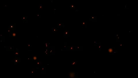 Red Orange Sparks Floating in the Night 4K Loop Stock Footage 296201353