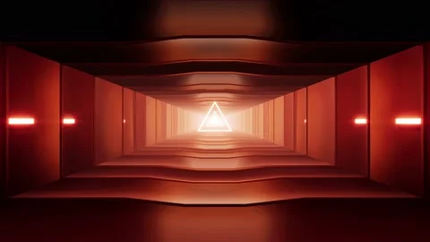 Red Orange Triangle Light Sci Fi Passage Stock Footage 201201501